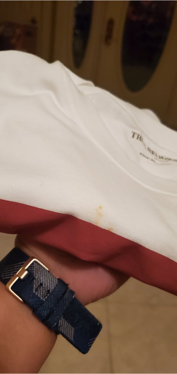After a long day at Woodbury <a href="/PremiumOutlets/">Premium Outlets</a>
Am disappointed to take out my husband's purchase from <a href="/TrueReligion/">True Religion</a> to see they STILL gave us the stained clothing after we asked for a new item.