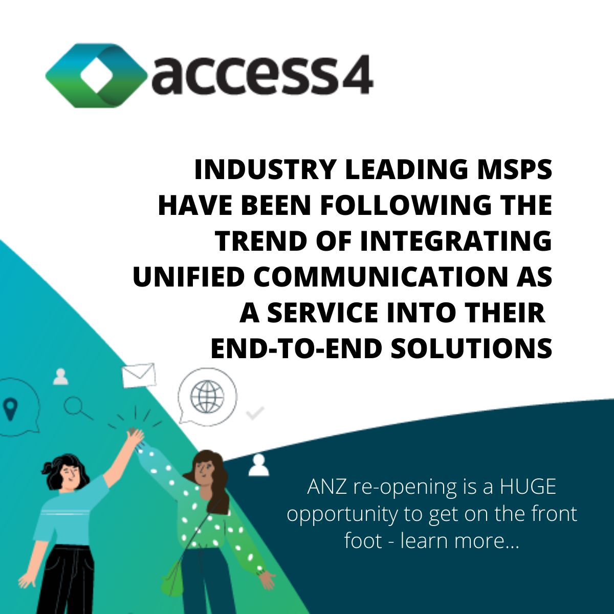 Access_4's tweet image. We've collated 5 long term predictions for MSP’s to capitalise on at this time, as ANZ re-emerge back into society.

Learn more here: lnkd.in/gWnecxHu