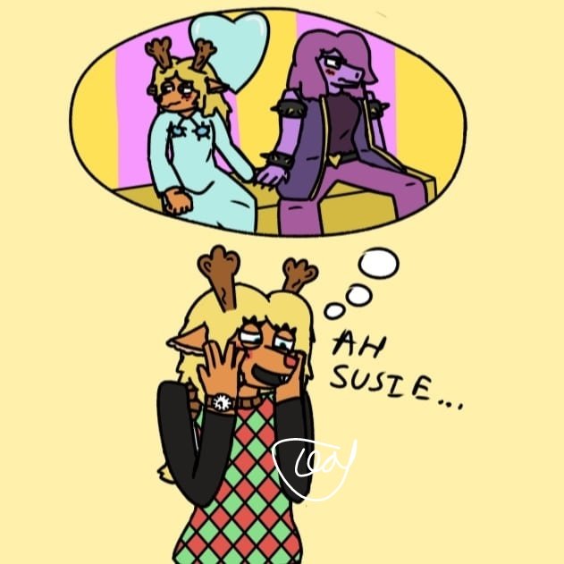 PixelTeal's tweet photo. "ah susie..." #DELTARUNE #noelleholiday #berdley #krisdeltarune #susiedeltarune https://t.co/LVsubqrfIU