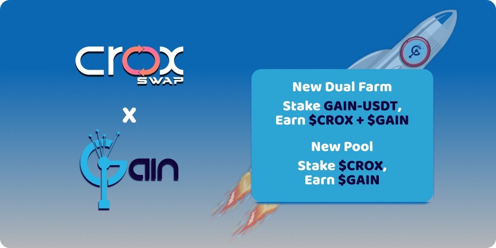 GainPool's tweet photo. GainPool $GAIN Farming &amp; Staking Pools will go live on @croxswap on Nov 22, 2021 at 08:00 PM EST (01:00 AM UTC)

Follow the link below to participate and earn rewards.

https://t.co/X2OC7ejz3p

#BSC #BSCGems #cryptocurrency https://t.co/SEXsHaZ2Ua