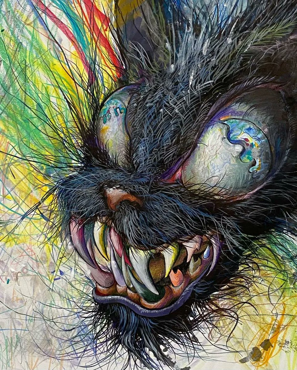 Better not mess with this fierce kitty! 

<a href="/GiovanniForlino/">Giovanni Forlino</a>’s surreal characters are the windows to the artist’s psychedelic and colorful imagination, a world of vivid details and strange creatures. 

#beautifulbizarre