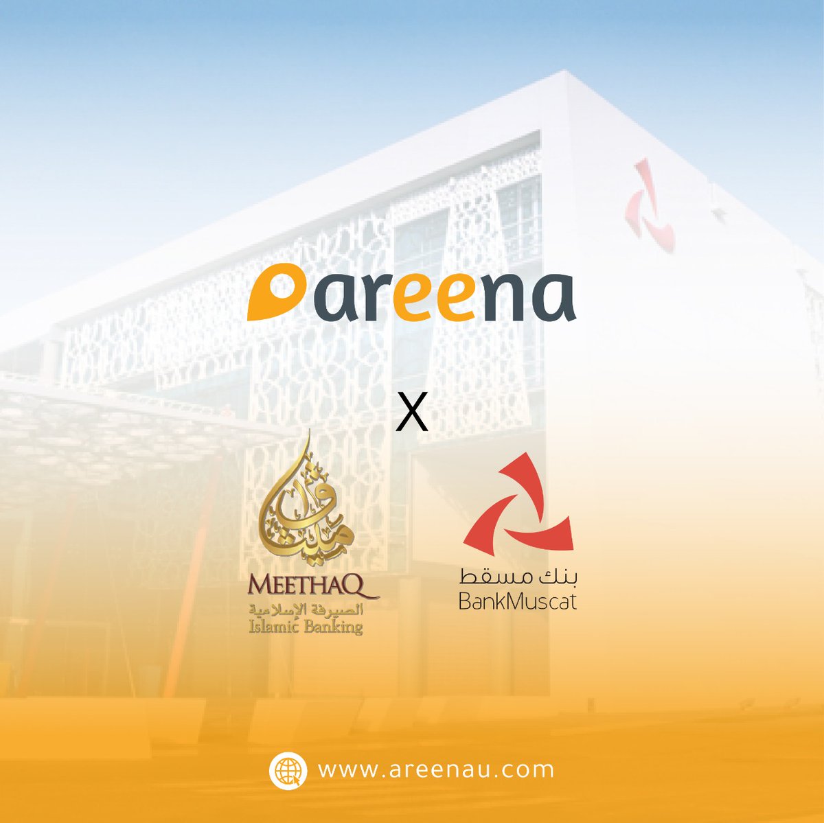 areenaglobal's tweet image. .
خطوة جديدة نخطوها في أرينا، نعقد شراكة مع كلا من بنك مسقط وبنك ميثاق لتقديم خدمات #تحسين_محركات_البحث.

We are pleased to work with Bank Muscat &amp;amp; Meethaq Islamic Banking in #Search_Engine_Optimization #SEO.

@bankmuscat
@meethaq_islamicbanking