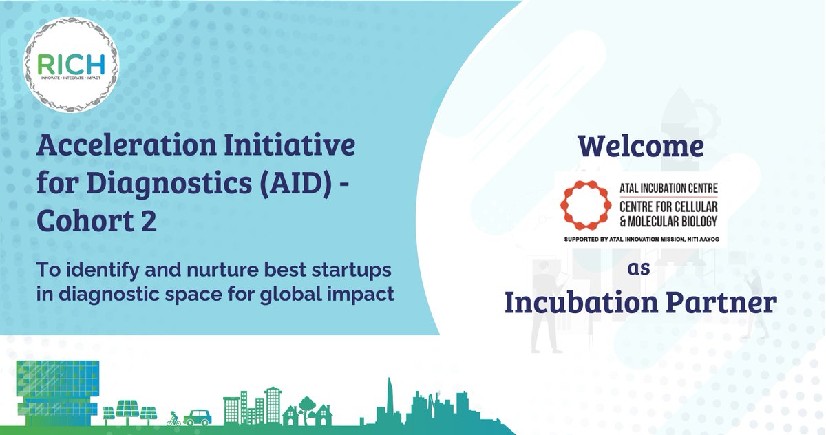 RICH_Hyd's tweet image. We thank @AIC_CCMB for their continued support as an incubation partner for #AIDProgram.

Together, we want to identify and nurture the best #startups in the #diagnostics space for #AID2.

Apply now to work with these wonderful partners: ow.ly/rQER50GQw87
