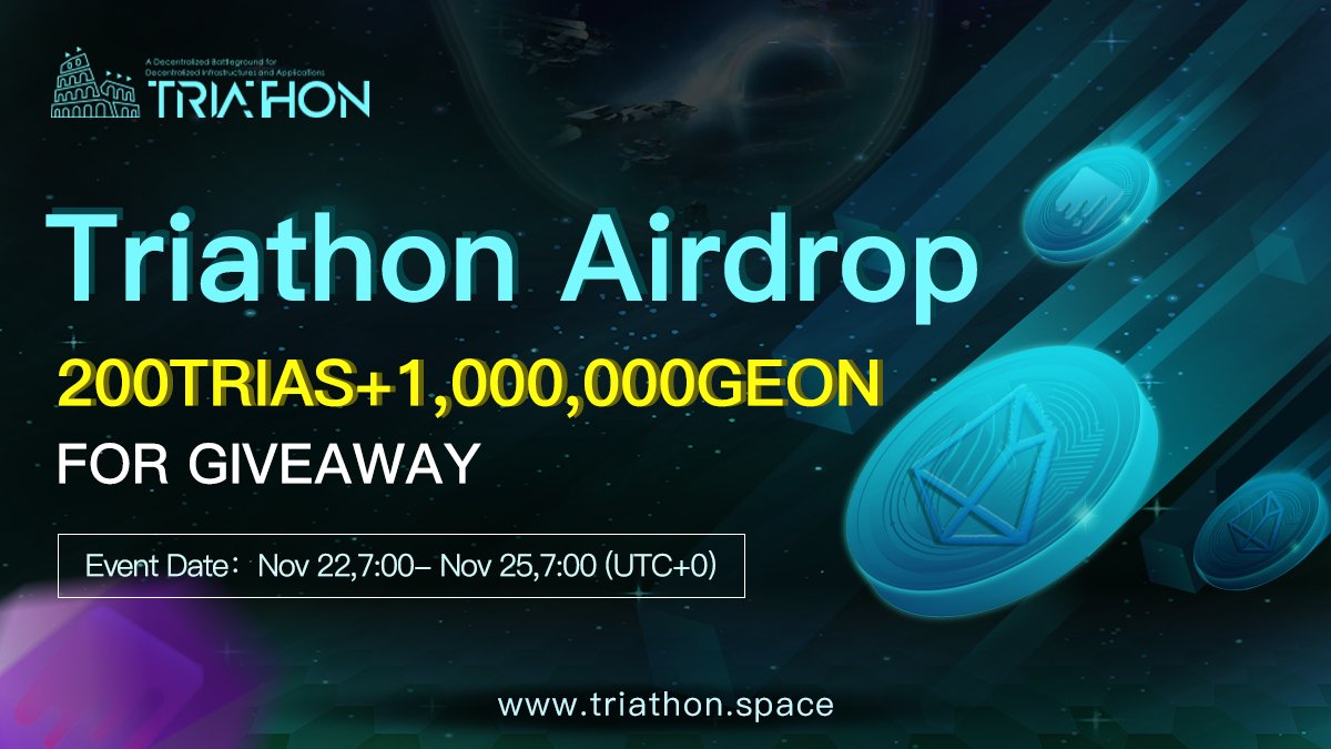 🔜🎉Check the rules on our telegram and Join #Triathon Airdrop event right now:)
Telegram: t.me/triathonannoun…
⏰Time:Nov 22,7am-Nov25,7am(UTC+0)