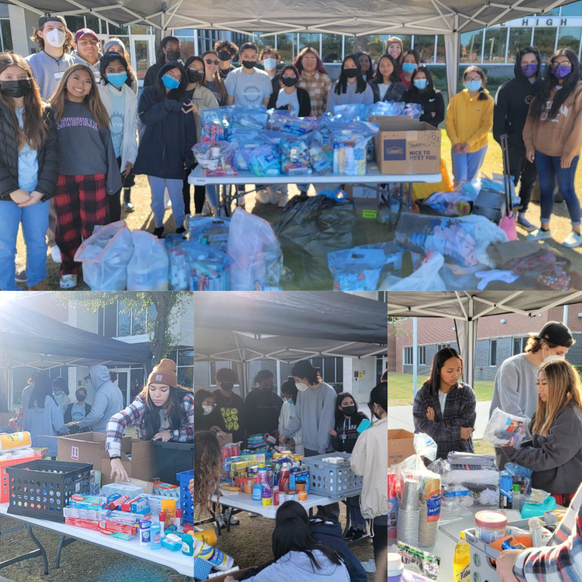 farmersinteract's tweet photo. Thank you to all who donated towards our homeless necessities drive. So proud to say we received 3200 items for an amazing cause!! #lhsinteract #gofarmers https://t.co/HF7O1zcqc8