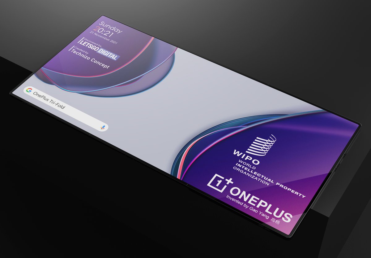 letsgodigitalNL's tweet photo. OnePlus Tri-Fold foldable device 😻 
https://t.co/aJDPICCRfx

The first patent for a OnePlus foldable device has been spotted in WIPO Global patent database.

3D product renders by Parvez Khan @technizoconcept 

#oneplus #oneplusfold #oneplustrifold #onepluspad https://t.co/ckNoseI2nf