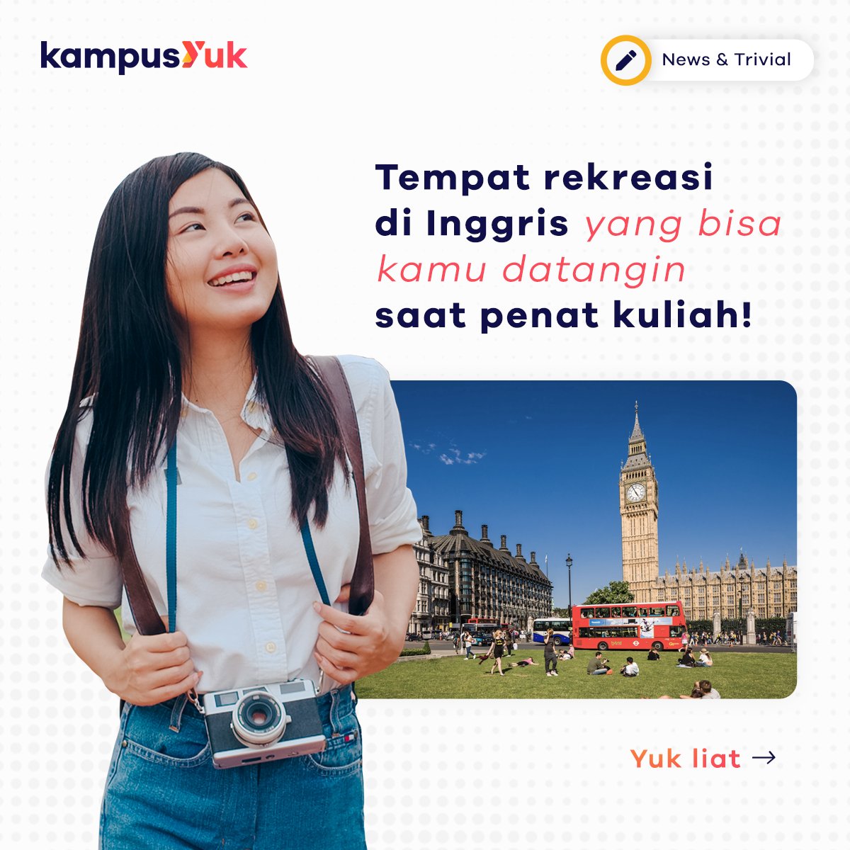 kampus_yuk's tweet photo. Belajar mulu bisa bikin kamu burn out lho, gak ada salahnya kok piknik sebentar buat nge-recharge fisik dan mental kamu. Naah buat kamu yang lagi kuliah di Inggris, kita udah siapin nih tempat - tempat yang bisa kamu datengin bareng temen - temen. https://t.co/xxPpiuG4eV