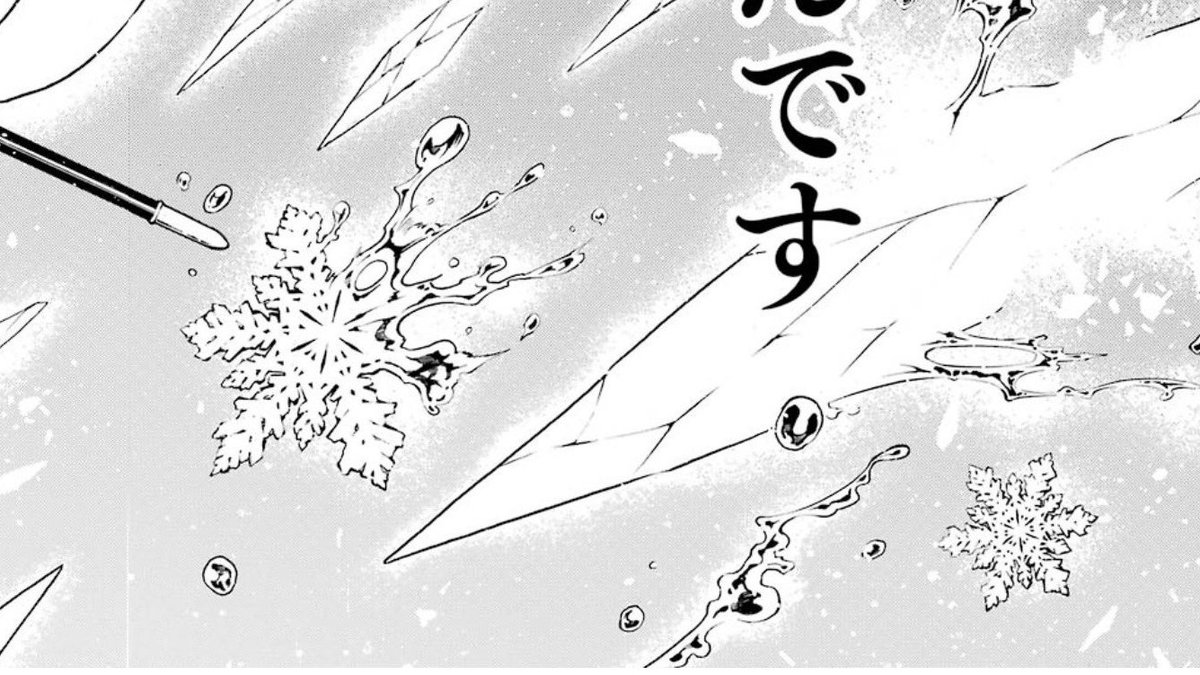 Lunekuma's tweet image. Still thinking of Domi creating the ice by rewriting the world formula of the raindrops