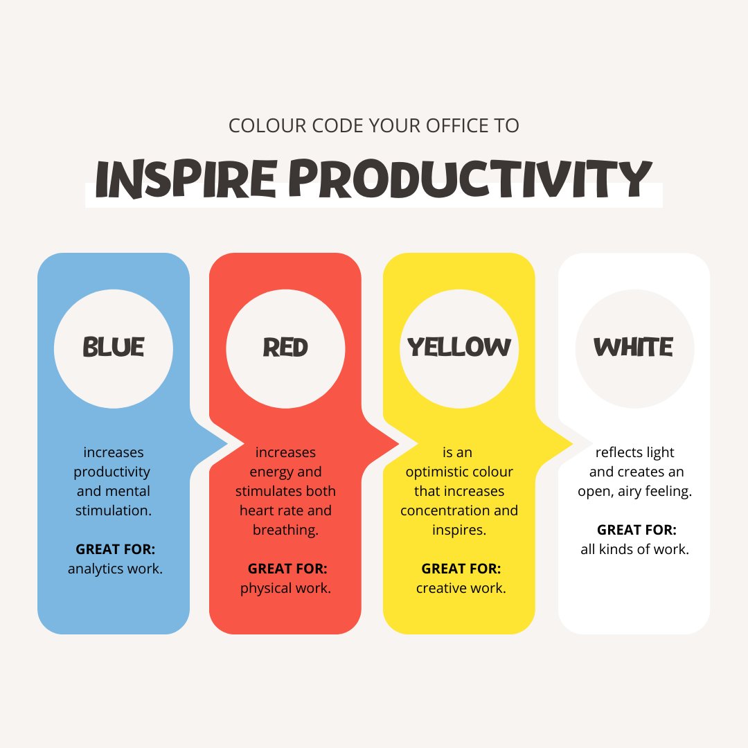 artifold's tweet photo. Colours play a crucial role in boosting employee productivity. Here’s how!💡

We do an in-depth research of your brand before we begin the design process. DM us to learn more!

#Colours #Offices #Art #Interiors #Bangalore https://t.co/5dKlHOmhQN
