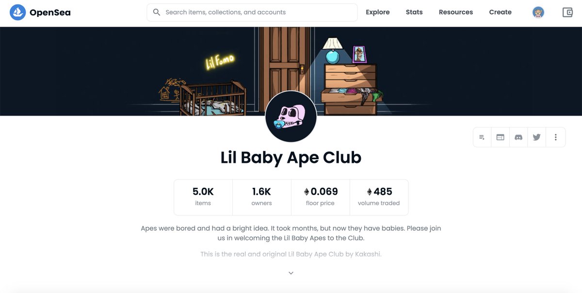 Lukachikirii's tweet photo. - 
@LilBabyApeClub1 is official sers and mers!

our friends at @opense ,could you help us get that blue check mark please, lots of fake collections out there...

I love the community waiting next step , check the road map !!!   @crypto888crypto we waiting u. https://t.co/YrBu9RT6Pk