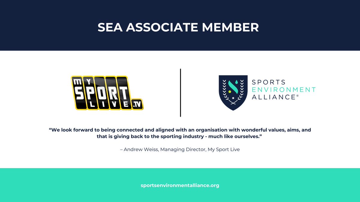 SEA_theChange's tweet photo. We are excited to introduce you to our newest #SEAAssociateMember and long-term {sport & planet} ally, @mysportlive!
Thank you for committing to do more {for the world} with less {footprint}, My Sport Live!
#NoPlanetNoPlay #SEA_theChange #OnePlanetTeam https://t.co/lzOs5IGKK9