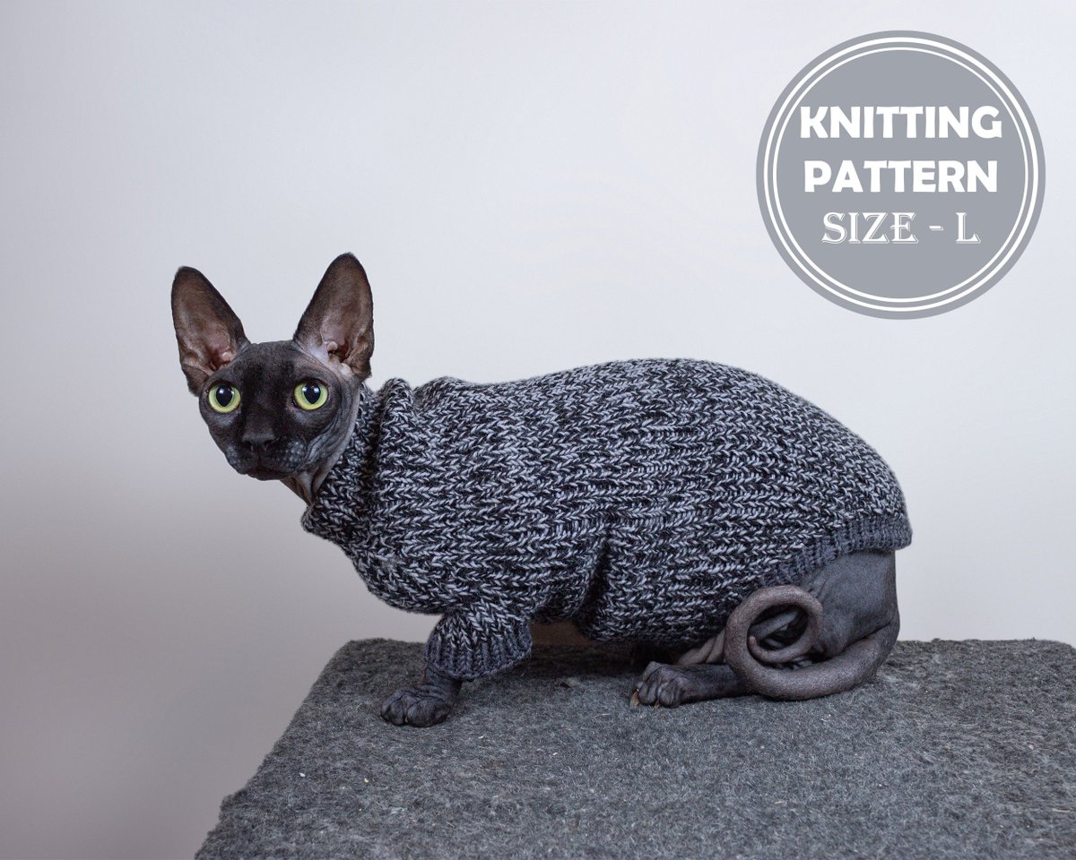 ClothesForCat's tweet photo. Excited to share the latest addition to my #etsy shop: Cat Seamless Sweater size L knitting pattern PDF + The pattern supplement, Sphynx designer sweater knitting pattern PDF https://t.co/pgRDwdMs7i #birthday #newyears #knitting #catpatternpdf #catseamlesssweater #catw https://t.co/dwJZmKEf21