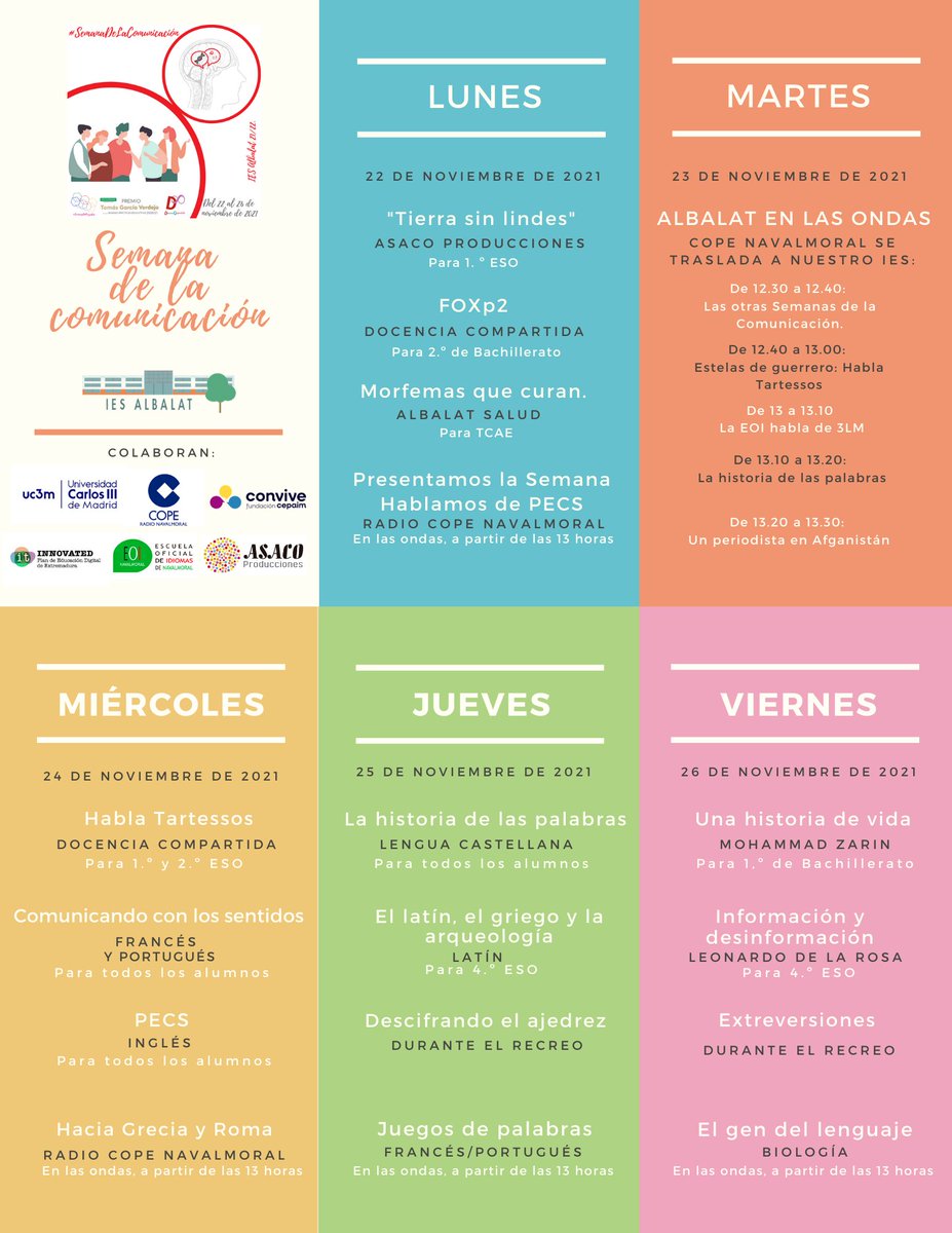 iesalbalat's tweet photo. Vamos a estudiar la comunicación desde una perspectiva biológica, lingüística, artística, cultural y antropológica, con propuestas de trabajo colaborativo que son ya nuestra marca de identidad: @InnovacionForm @juanpiorange @Junta_Educacion https://t.co/Ul8jp9k4VL