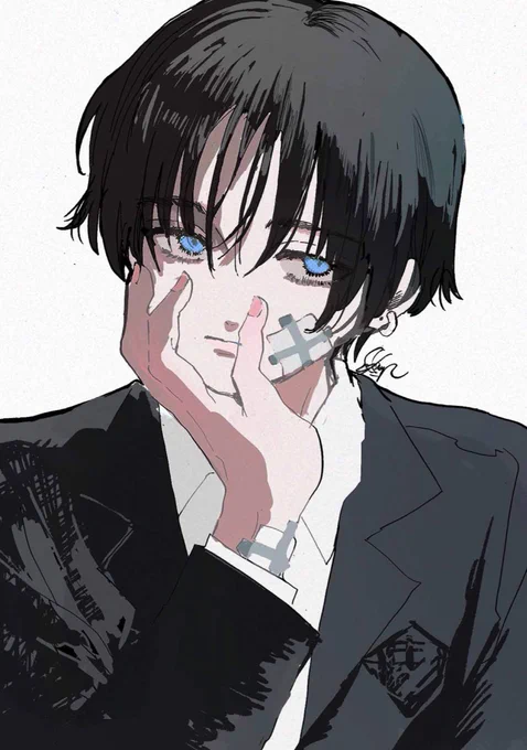 黒髪碧眼の男の子いいな〜っていう絵、 