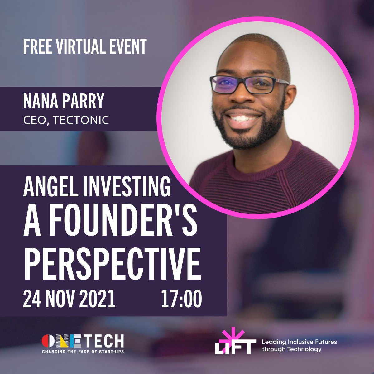 This Wednesday, discover what raising angel investment really means from A Founder's Perspective.

Nana Parry of <a href="/Tectoniclondon/">Tectonic ⚡️</a> will share his insights gained from experiences of raising 6-figures across ventures 

🎟: bit.ly/3bjnFGS