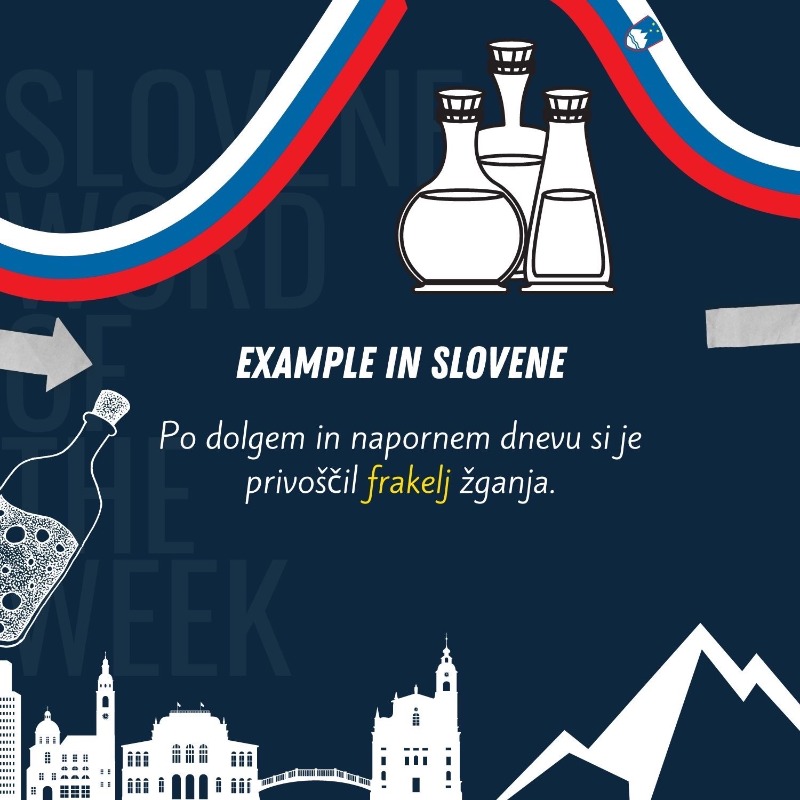 EUInterpreters's tweet photo. frakelj is our #SloveneWordOfTheWeek! 📏🍾
Swipe 👉 to discover what it means!
Don't forget to join us each Monday for a new word in Slovenian! ✨
@EKvSloveniji @Europarl_SL @EU2021SI