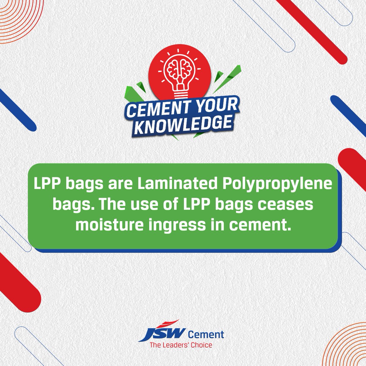 JSWCement's tweet photo. ➡️ Swipe to know how LPP bags play a crucial role in maintaining the quality of the cement! 👀
#JSWCement #TheLeadersChoice #GreenCement https://t.co/FuEqPnOLS8