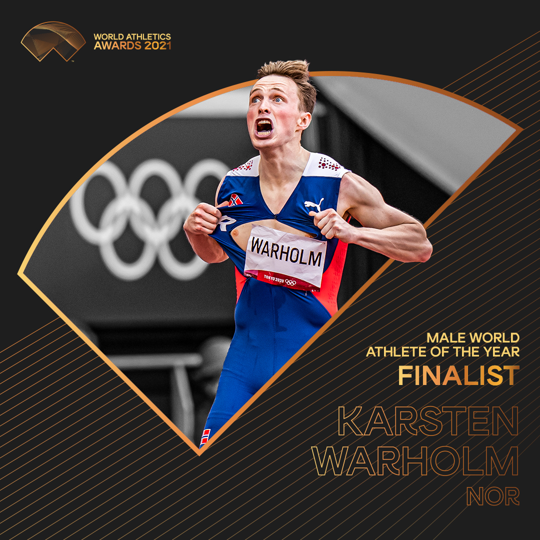 #WorldAthleticsAwards announcement! @kwarholm is one of five finalists for Male World Athlete of the Year 2021.