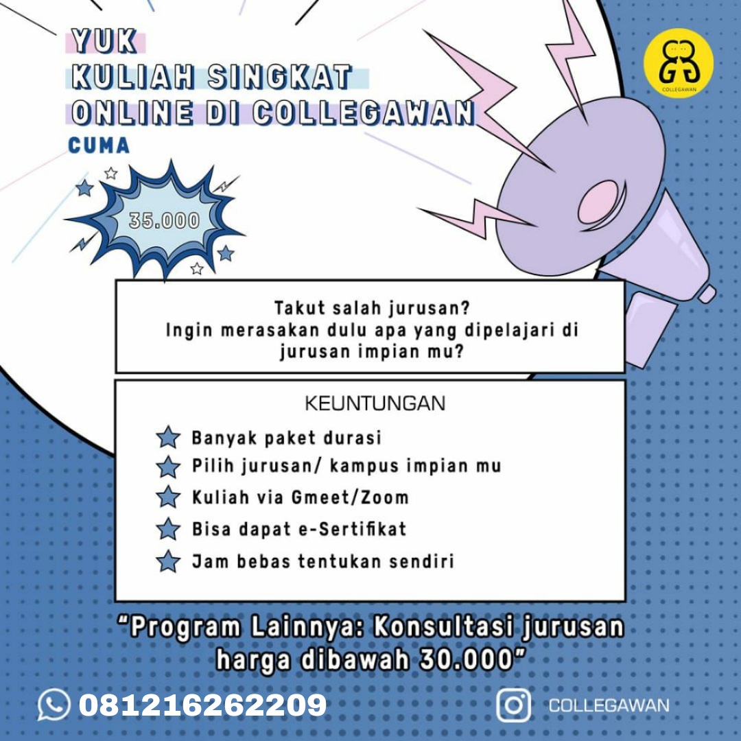 dtxzz_'s tweet photo. KULIAH SINGKAT CUMA 35.000 😱?

Bagi kamu ...
☑️ Ragu sama calon jurusan
☑️ Ngga tau mata kuliahnya apa aja
☑️ Ragu mampu kuliahnya/engga
☑️ Pengen merasakan kuliah di jurusan idamanmu https://t.co/rx7l6pGccG