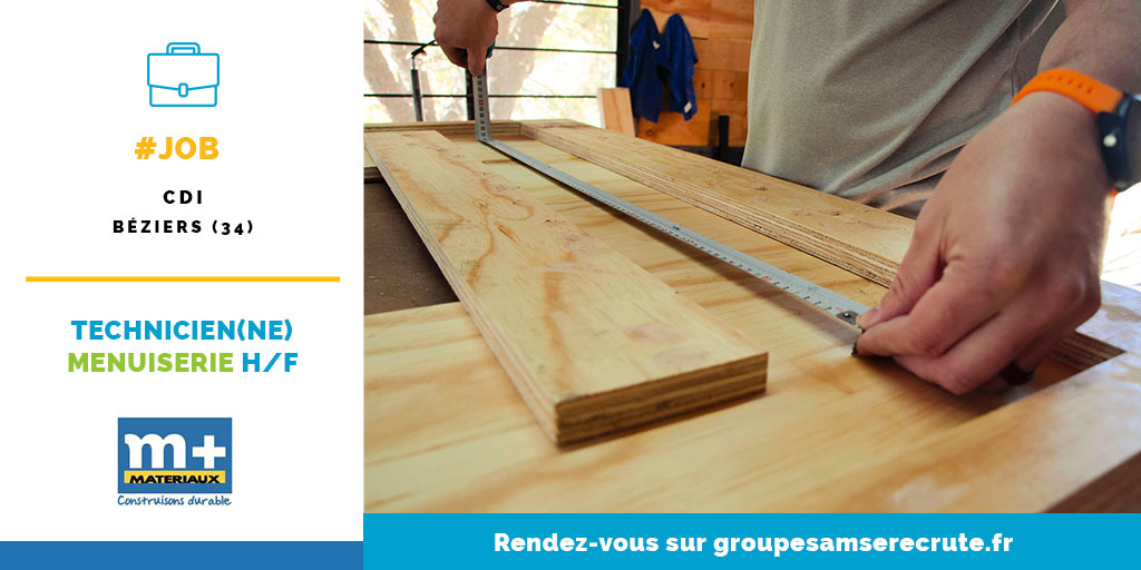 RHGroupeSAMSE's tweet image. #Job L&apos;agence M+Matériaux de #Béziers (34) recrute un(e) Technicien(ne) #Menuiserie pour compléter son équipe 💪
Tes missions : Intervention sur chantier, SAV, etc. 
Ce poste t&apos;intéresse ? Pour postuler, c&apos;est par ici ➡swll.to/KFNEs