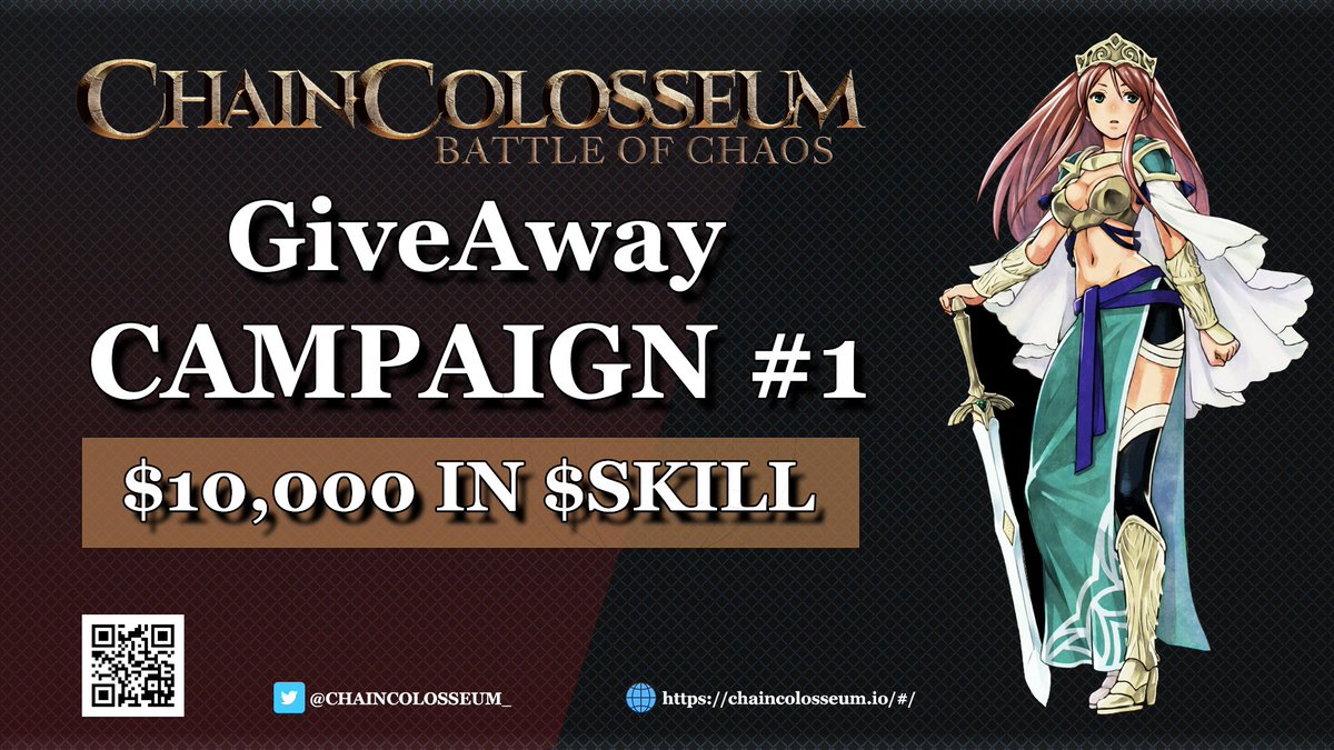 📢Introducing the $COLOS #Airdrop #Giveaway!📢
🎰Complete the challenge and get 200 $SKILL!
Use our Gleam! 🎲
👉gleam.io/pLiDM/chain-co…

💰💰We're giving away 200 $SKILL ($200) to 50 lucky winners!💰💰
$COLOS $SKILL #P2E #ChainColosseum #Metaverse <a href="/CryptoMinesApp/">CryptoMines | Play to Earn</a> #MVBIII #ETERNAL