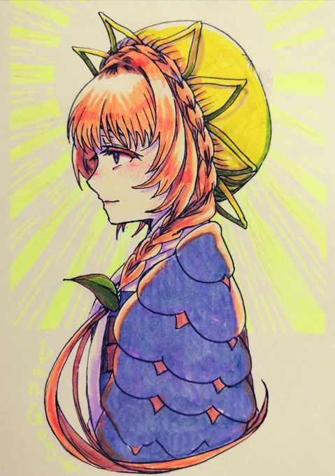 ゴッホ展の限定カラーマーカーで描いた 