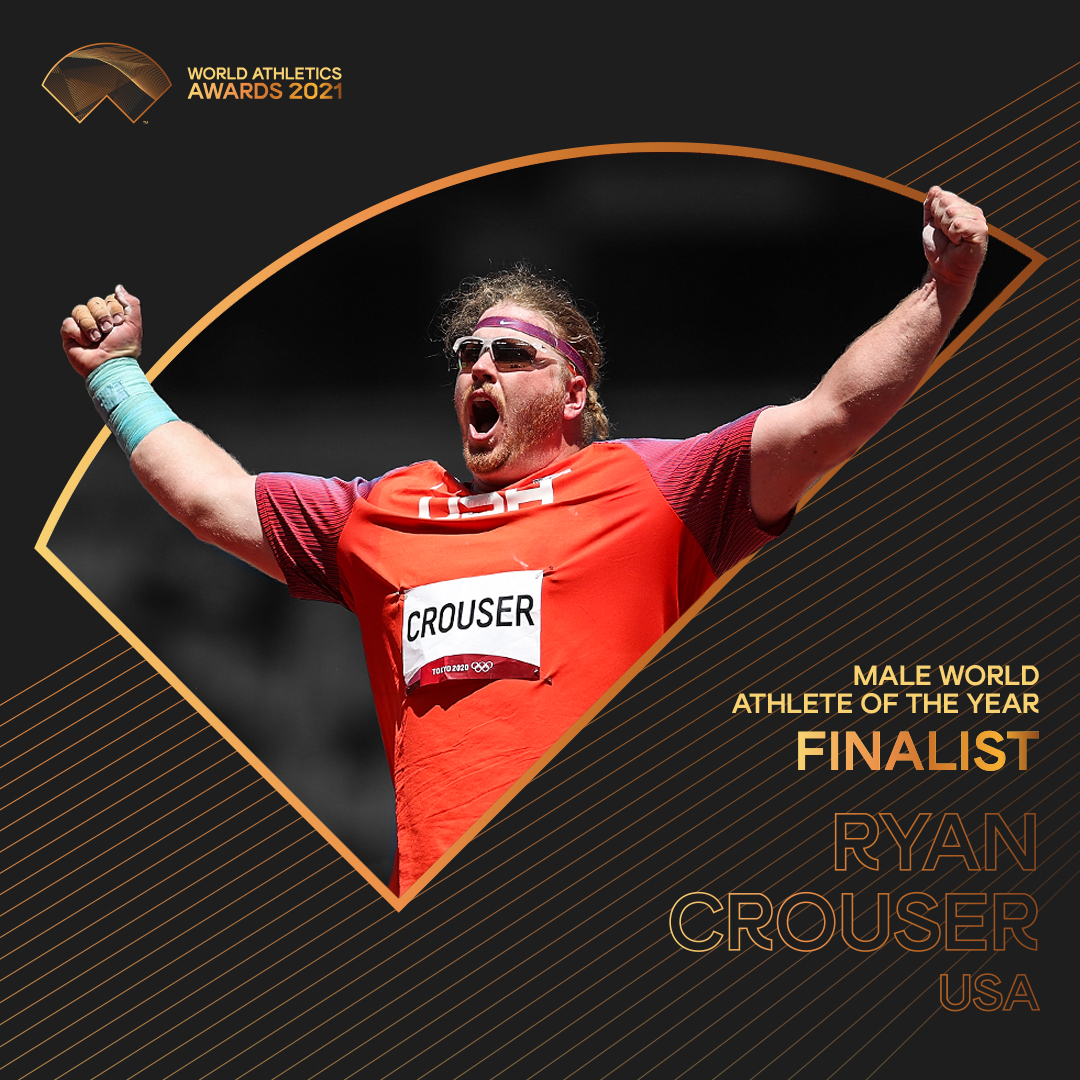 #WorldAthleticsAwards announcement! @RCrouserThrows is one of five finalists for Male World Athlete of the Year 2021.