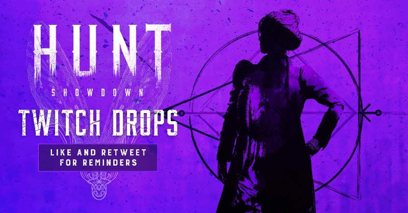HuntShowdown's tweet photo. Hunt Twitch Drops are coming tomorrow on November 24th!

𝗟𝗜𝗞𝗘 💜 or 𝗥𝗧 this post to get reminders about the #HuntTwitchDrops daily rewards between Nov 24th - Dec 1st! https://t.co/6sPDiSIFG8