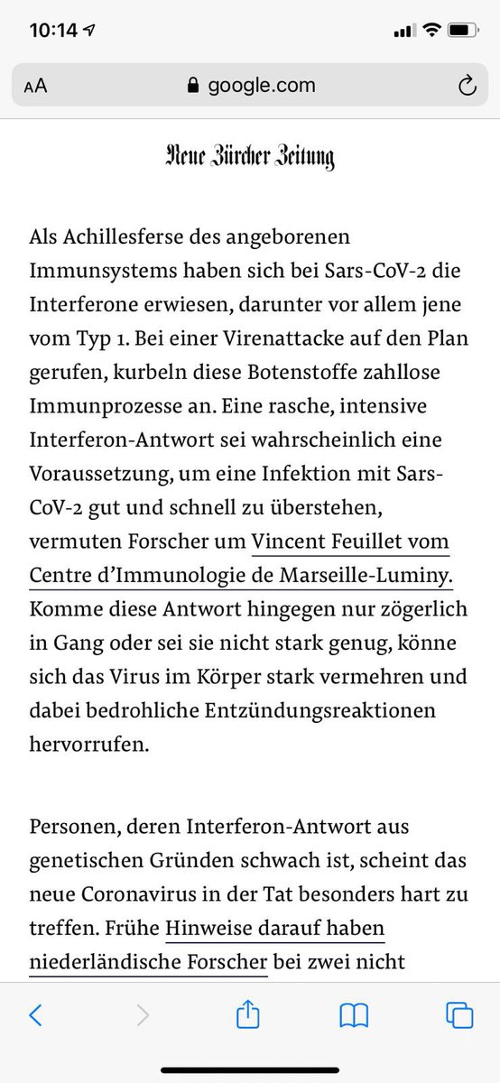 Aus gegebenen Anlass!
Es gab um Ostern eine erste Auswertung der hospitalisierten Fälle. 
Warum gehen wir nicht gezielt an die Interferon-Antwort (Risikogruppe), anstelle jetzt die Kinder durchzuimpfen?
<a href="/NZZ/">NZZ</a> <a href="/Weltwoche/">Die Weltwoche</a> <a href="/BILD/">BILD</a> 
#Impfpflicht
#Kinderimpfung
