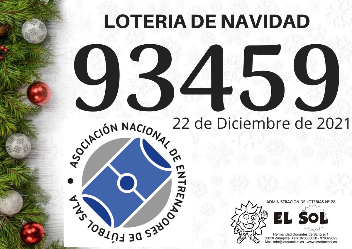 Anefs's tweet photo. 📌 ¡Lotería de Navidad con ANEFS!

🔈 En ANEFS hemos adquirido un décimo del sorteo de la Lotería Nacional de Navidad 2021 y ponemos a vuestra disposición adquirirlos también. ⬇

Más info 🔜 https://t.co/bKILgAm3ER

#TuEresAnefs #LoteriaNavidad2021 https://t.co/7aU2SQ56xz