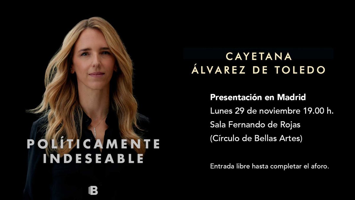 cayetanaAT's tweet photo. Quedan todos ustedes cordialmente invitados. 

(Entrada libre hasta completar aforo) https://t.co/bDSGD7Qu5K