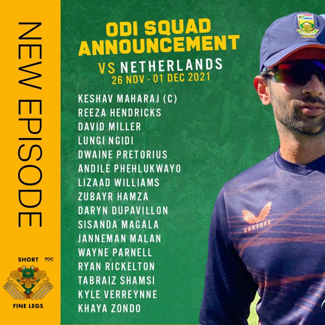 📢New episode!

As the Proteas gear up for a clash with <a href="/KNCBcricket/">Cricket🏏Netherlands</a>, <a href="/danielgallan/">Daniel Gallan</a> and <a href="/MphoMoreki/">Fifa World Cup Bound Mphoza 🇿🇦 🎙️</a> cast an eye on the South African squad and wonder if a fringe player or two could stake a claim to a spot in the first team.

#SouthAfrica #Netherlands

pod.fo/e/f8901