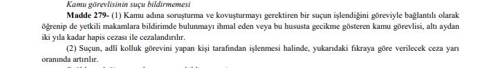Suç ve suçluyla mücadele etmekle vazifeli İçişleri Bakanı Süleyman Soylu, "Ben 10 bin doları alan siyasetçiyi söylerim ama siz de başka şeyler söylemek zorunda kalırsınız” demiş. 

Suçu biliyor, suçluyu da biliyor ama ihbar etmiyor. Kamu görevlisinin suçu bildirmemesi de suçtur.