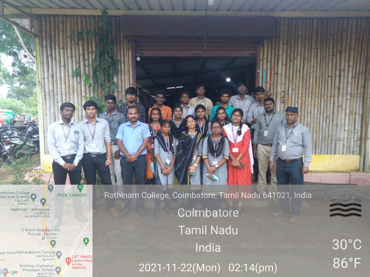 RTCAgriculture's tweet photo. Department of Agriculture Engineering students visited TAARK Equipments Pvt. ltd at Pollachi on 22.11.221. Through this visit, Students know about the Different Electric Loaders for in-campus transportation. https://t.co/lzPRwpBeyc