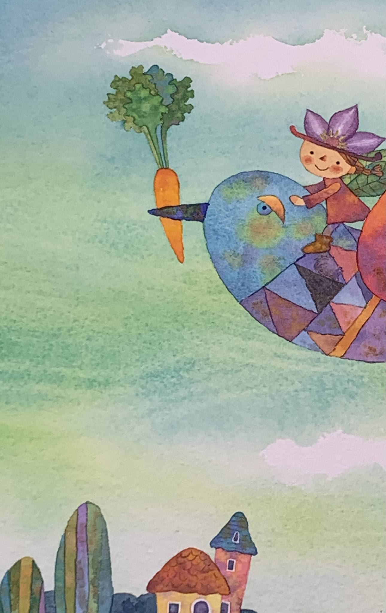 小倉正巳 イラストレーター Clematis Girl イラストレーション イラストレーター 透明水彩 水彩画 児童画 児童書 こどもの本 童美連 小倉正巳 カザグルマ にんじん 船橋にんじん Illustration Illustrator Masamiogura Watercolors