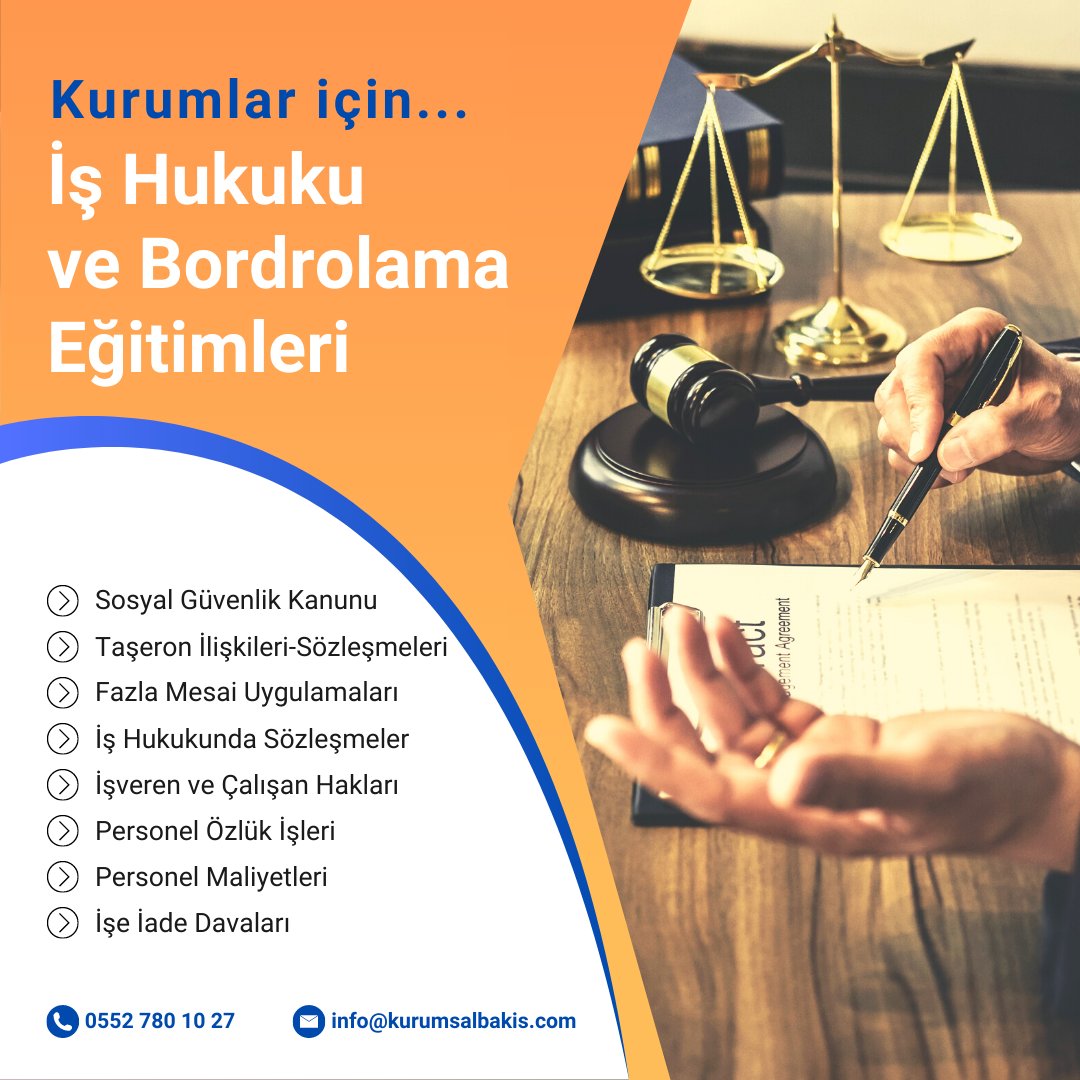 Kurumlar için İş Hukuku ve Bordrolama Eğitimleri #bakisegitim #ishukuku #kurumsalegitim kurumsalbakis.com/kurum-ici-egit…