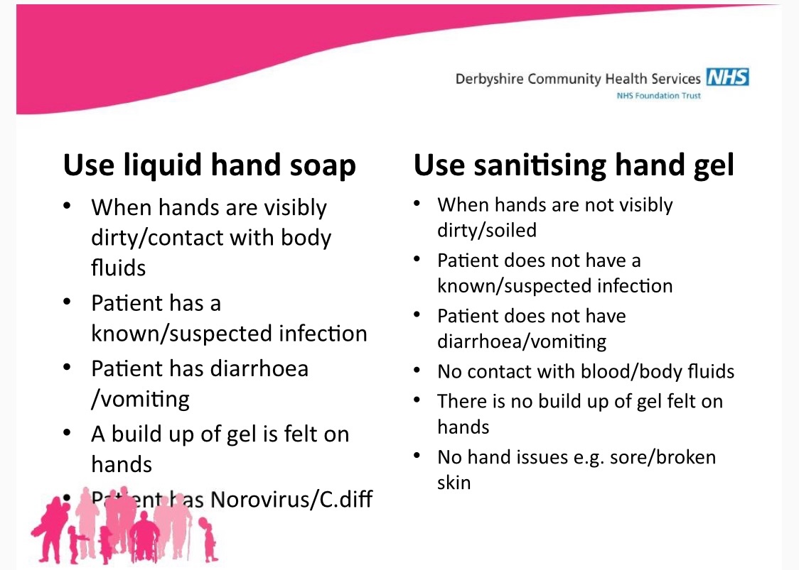 DchsControl's tweet image. Do you know when it is and isn’t appropriate to use alcohol gel?