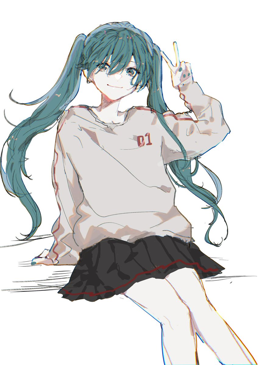 初音ミク 「ツインテールの日!?? 」|萩森じあのイラスト