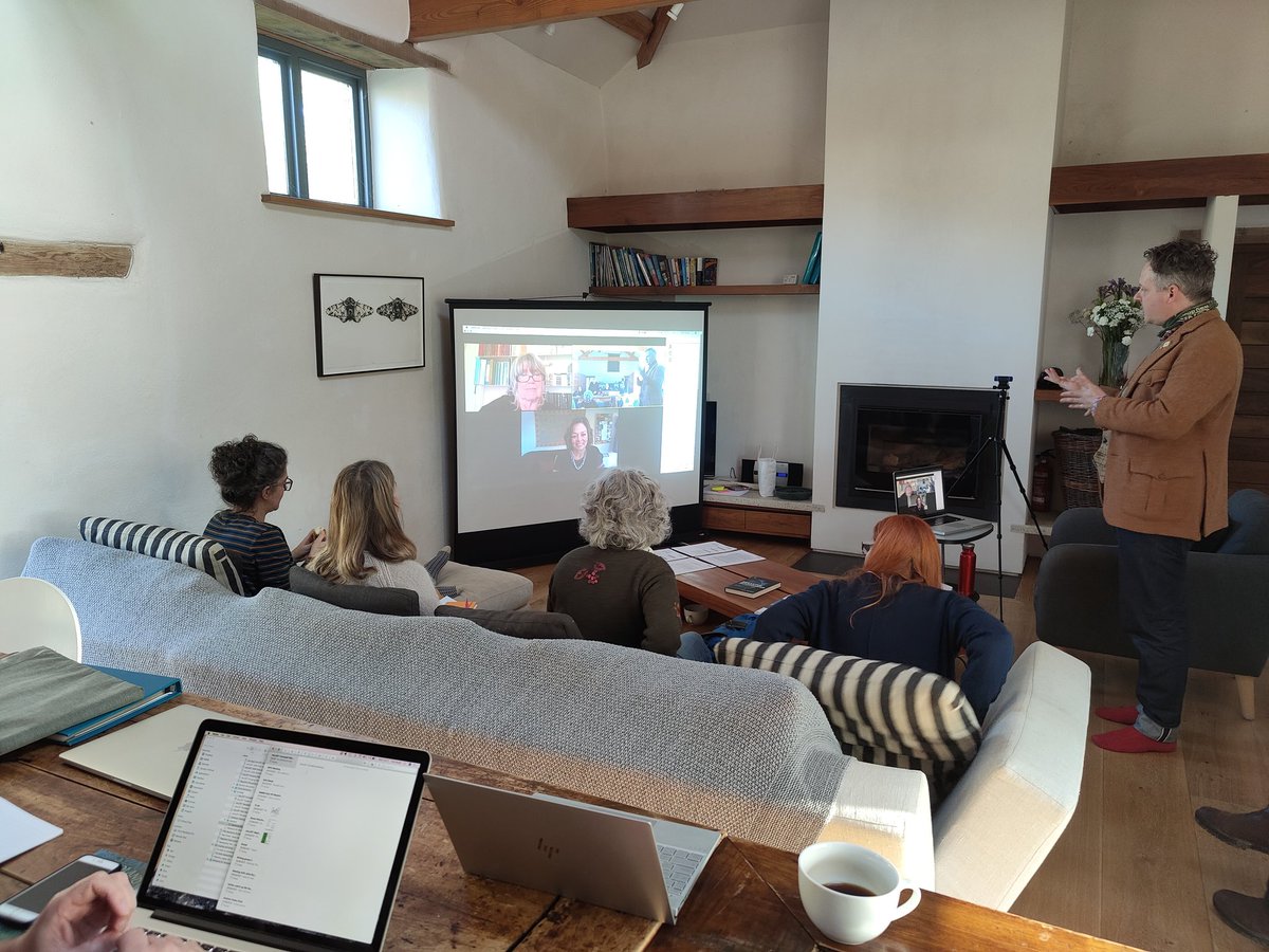 Fun start to the "Artist in Landscape workshop" <a href="/KestleBarton/">Kestle Barton</a> with <a href="/Trailmixbram/">Bram Thomas Arnold</a>'s ice-breaker activity sharing personal objects for introductions. A different way to get to know people &amp; their interests!