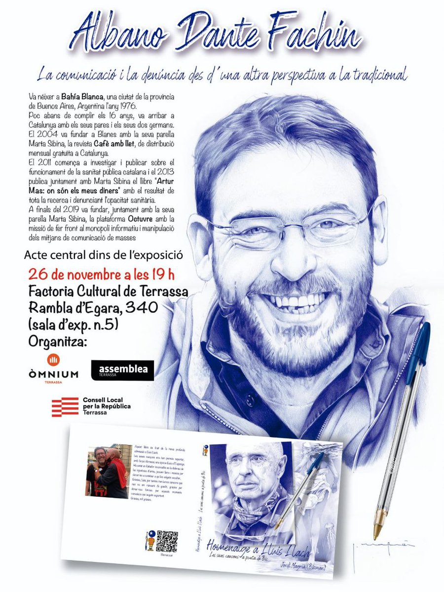 ConsellxRTrsa's tweet photo. 📣Albano Dante Fachin📣
🗓 Dijous 26 novembre a les 19h
📍Factoria Cultural de Terrassa
#PreparemNos https://t.co/7fCKo4zESK