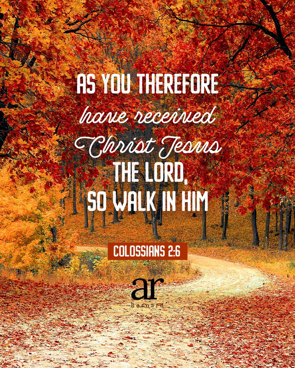ARBernard's tweet image. As you therefore have received Christ Jesus the Lord, so walk in Him.  Colossians 2:6

#Bible #Blessed #Scripture #Bibleverse #Bibleverses