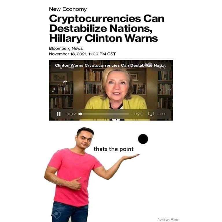 gwpro's tweet photo. I don't know if it's meant to #destablize nations as much as it is meant to provide recourse for nations who've destablized themselves.  #crypto #currency #blockchain #Clinton #investment #optout #fiat #choice #BTC https://t.co/cGNPNsH2yQ