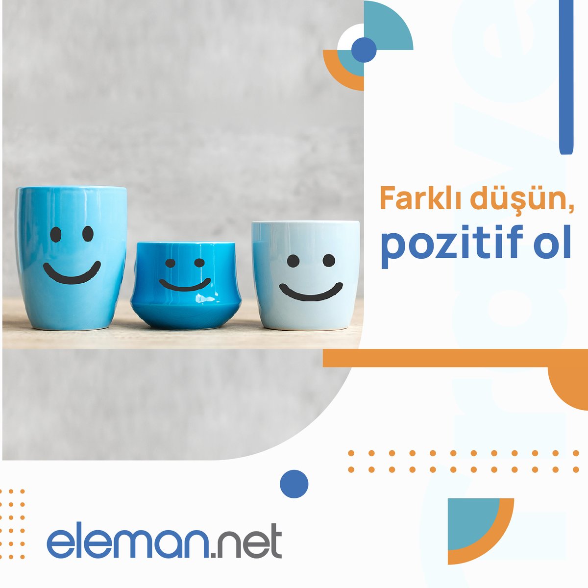 elemannet's tweet photo. Farklı düşün, pozitif ol
Yeni bir hafta başlıyor. Bu hafta hayatına yeni bir yön vermek için farklı düşünmeye ve çemberin dışına çıkarak hayata daha pozitif bakmaya ne dersin?
#Elemannet #TürkiyeninİstihdamKaynağı #İşverenler #İşarayanlar
#İyiHaftalar https://t.co/f68I6RXIGP