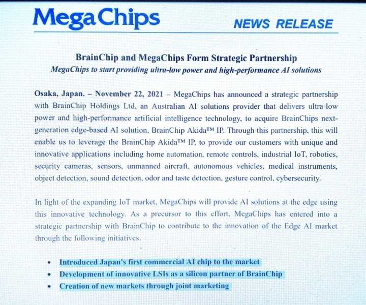 LiamOd777's tweet photo. Congratulations @BrainChip_inc another IP contract to go with @renesas #neuromorphic #ai #supermario #Neuralnetwork @themotleyfool #edge_ai #AutonomousVehicles #revolutionary @7NewsPerth #nasa #spiking #gaming #iot #cybersecuritynews #revolution #ArtificialIntelligence #greentech https://t.co/GPKujbVNx2