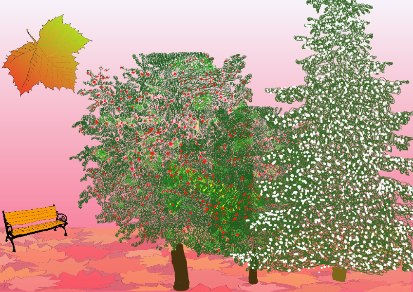 就労継続支援b型 継続支援セコンド 初冬の紅葉 トレース練習したものです 紅葉やイチョウの葉が絨毯みたいに敷き詰められていますね イラスト 琴似 作業所 B型 セコンド 今日の1枚 T Co Bz3vg1fkpc Twitter