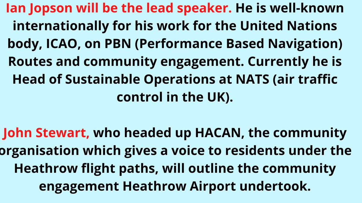 WEBINAR: WEDNESDAY 

 24th NOVEMBER 6 pm CET

Across the world airspace is being modernised. Narrow, concentrated flight paths, known as PBN, are coming in. The webinar explores why the change is happening &amp; how communities can get the best possible deal.
uecna.eu/uecna-for-you/…