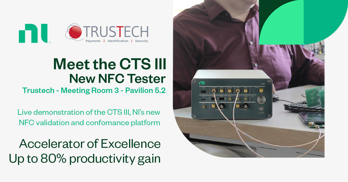 micropross's tweet photo. The NI NFC team will be at Trustech Paris and has the pleasure to invite you to discuss the future of NFC testing. 
Don’t miss our live demos of NI’s new NFC tester, book your time slot now! https://t.co/NdSsFbhr2Q https://t.co/4HmothtvA1