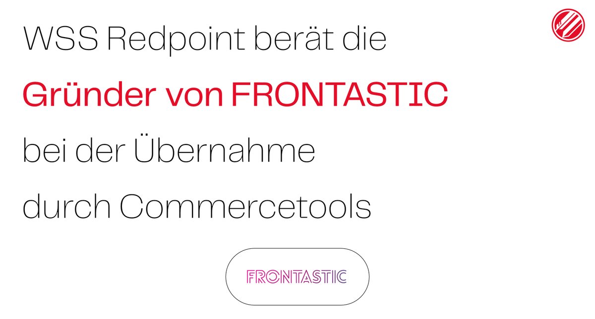 WSS Redpoint berät die Gründer von Frontastic bei der Übernahme durch commercetools

News: lnkd.in/dxRgGZMh

Berater: <a href="/petersiedlatzek/">Peter Siedlatzek</a> , Bonny Kern

Blog: lnkd.in/d44tHcM

WSSNewsletter: lnkd.in/dsXTUdR