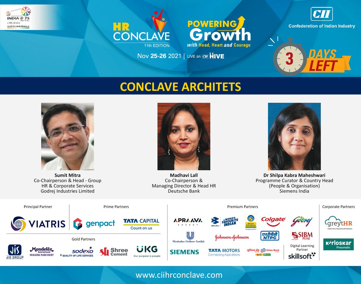 CIIKOLCOE's tweet photo. All geared up to meet the architects of the CII HR Conclave??
Just 3 days to go!! Register now - https://t.co/VBF5a8H8KM
#ciihrc2021 #ciihrconclave #poweringgrowth #ciihr #hrconference #hrconclave #HR #ciisncel https://t.co/288OuMblCS