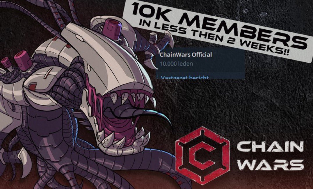 WangsevenAM's tweet photo. 🎉🎊🔶Congratulations 🎉 @ChainWarsgg
 - Telegram group has reached 10K members.
- Twitter 7k5 members

👉#IDO will be launched on #LaunchZonePad On this month https://t.co/WpheiVmTW8